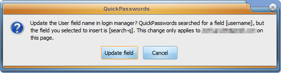 Prompt for repairing password field names