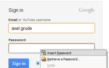 insert password